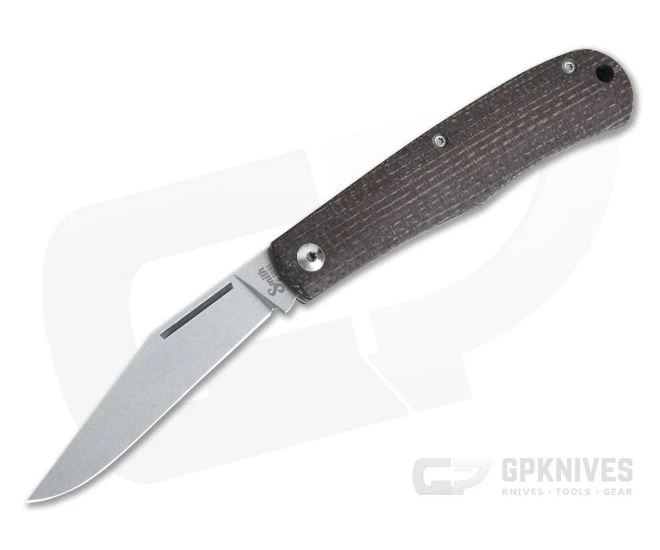 Smith & Sons Legacy Trapper D2 Brown Burlap Micarta Slip Joint