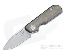 Liong Mah Design Traveler Spear Point Green Micarta M390 Slip Joint