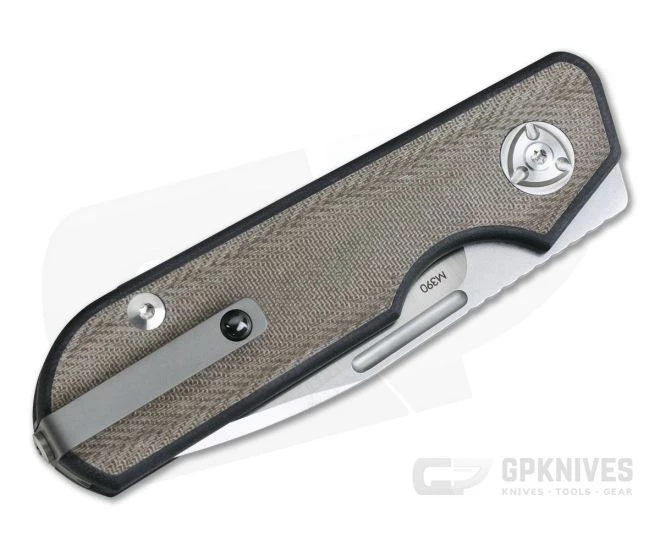 Liong Mah Design Traveler Spear Point Green Micarta M390 Slip Joint - Image 2