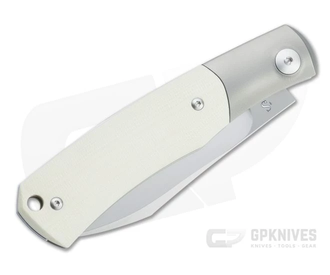 Viper Hug Thiel Design Satin M390 One Bolster Ivory G10 Slip Joint Knife V5992GI - Image 2